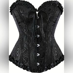 STUNNING Black Lace Corset Sz M